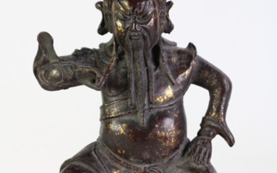 Bronze Figure Of a Chinese Elder (H: 33cm), mark to back