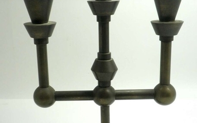 Bronze Tri-Vesseled Shabbat Candlestick made by Teppich
