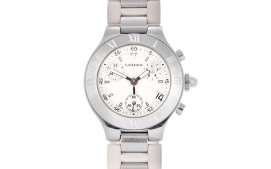 CARTIER - a Chronoscaph 21 chronograph wrist watch.