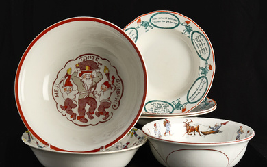 CHRISTMAS PORCELAIN, 6 pieces, Gustavsberg, Rörstrand and Gefle, circa first half of the 20th century.