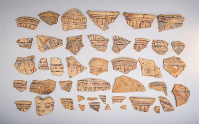COLLECTION OF EGYPTIAN PAINTED POTTERY JAR FRAGMENTS
