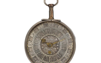 CONTINENTAL | A SILVER VERGE WATCH WITH DATE, CIRCA 1710