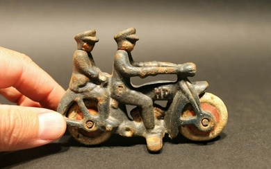 Cast Iron Toy Motorcycle 2 Riders