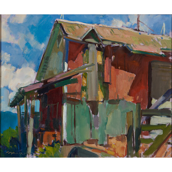 Charles J. Movalli (American, 1945-2016) Barn Abstract 20 x 24 in. (50.8 x 61.0 cm) framed 24 5/8 x 28 5/8 in.