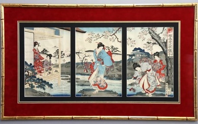 Chikanobu Woodblock Triptych