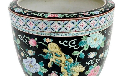 Chinese Famille Noir Porcelain Planter