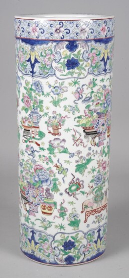 Chinese Famille Rose Decorated Porcelain Umbrella Stand FR3SHLM