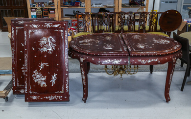 Chinese Style Inlaid Mahogany Dining Table