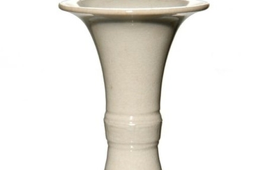Chinese White Glazed Ding Style Gu Vase, 18th Century