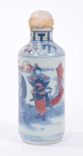 Chinese blue and red porcelain snuff bottle, Yongzheng six character mark
