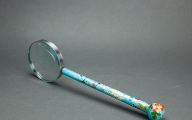 Chinese cloisonne enamel magnifying glass