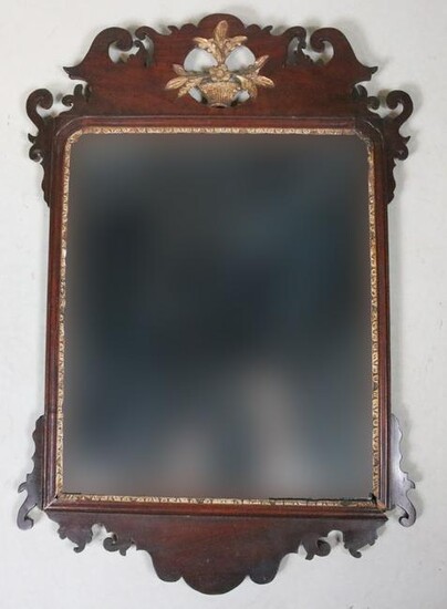 Chippendale Style Parcel-Gilt Mahogany Mirror
