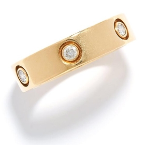 DIAMOND LOVE RING, CARTIER in 18ct yellow gold, set