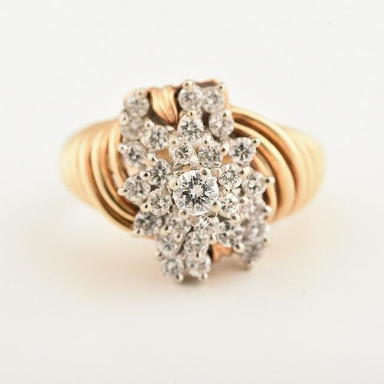 Diamond, 14k Yellow Gold Ring.