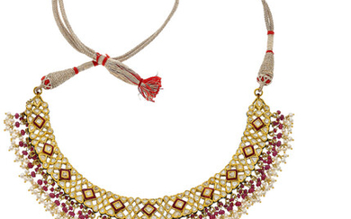 Diamond, Ruby, Cultured Pearl, Gold Jewelry Suite The North...
