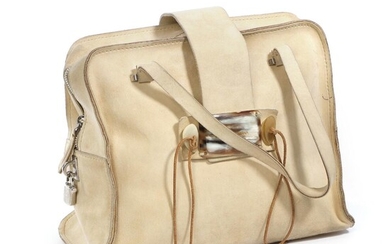 Dolce & Gabbana A bag of beige suede with silver tone hardware,...