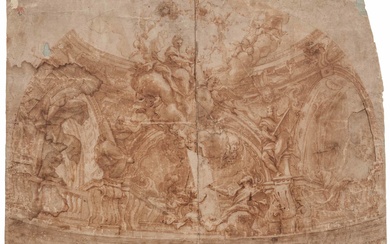 Domenico I Piola: Large Decorative Design Sketch with the Image...