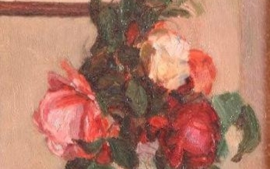 Dubourg 20th century (French) Still life with roses oil