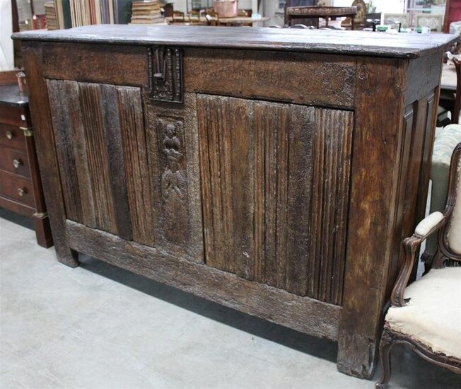 EARLY FRENCH CABINET, WITH HASP LOCK AND KEY