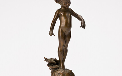EDWARD BERGE Violet. Bronze sculpture. 193 mm; 7 1/2 inches (height, excluding base)....