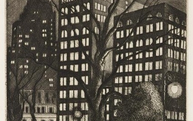 ERNEST FIENE (1894-1965) City Lights (Madison Square