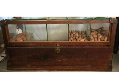 Early 20thc Wooden Country Store Nut Candy Display Bin
