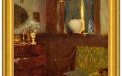 Edward Dufner Original Oil Painting On Canvas Signed Interior Still Life Artwork