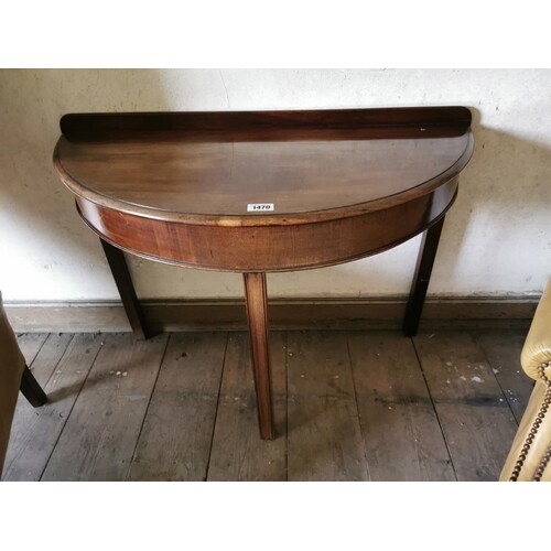 Edwardian mahogany d-end side table on square reeded legs in...
