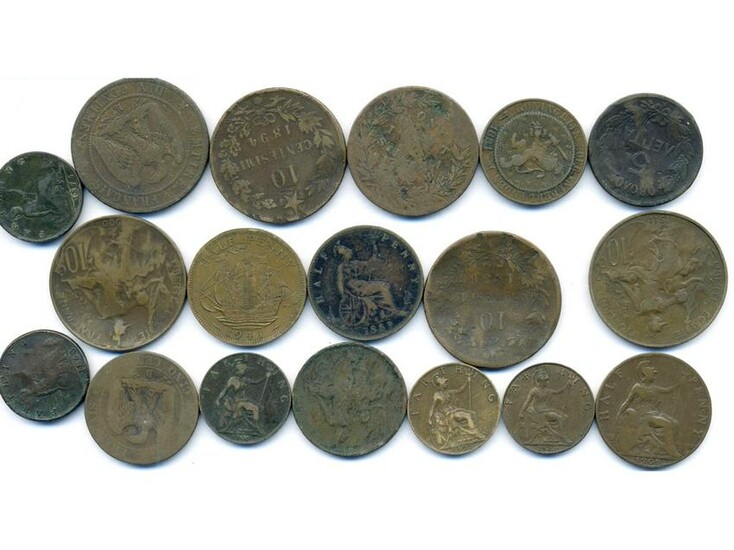 Eighteen (18) Assorted World Coins