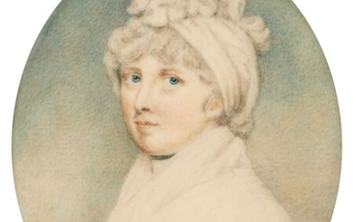 English School. Portrait miniature of a lady, circa 1790-1800