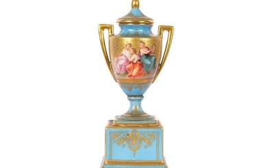 Ernst Wahliss, Oschatz 1837 - 1900 Vienna, lidded vase with scenes from mythology after Angelika