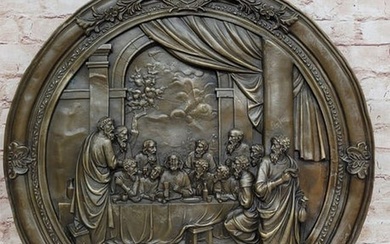 Extra Large Wall Mount Bas Relief Last Supper Jesus Religious Bronze Sculpture