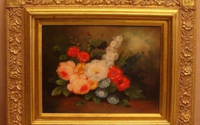 FRENCH OIL ON CANVAS STILL LIFE PAINTING BY R. RODIN