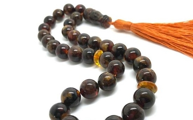 Fascinating Unique Vintage Amber Tesbih made from Round