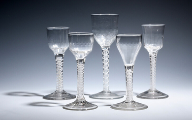 Five wine glasses c.1765