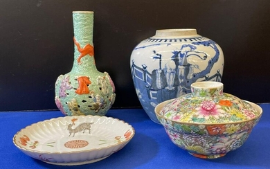 Four-piece Chinese Porcelain Grouping
