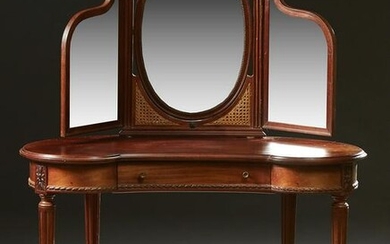 French Louis XVI Style Carved Walnut Dressing Table