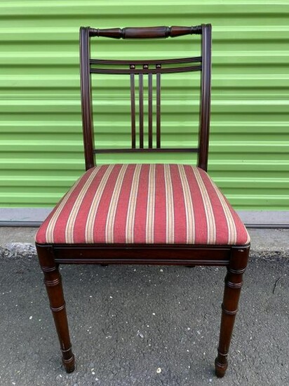 French Provincial Upholstered Turned Side Chair