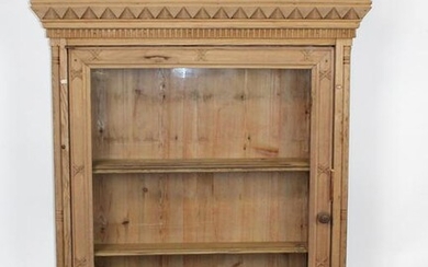 French pine wall mount curio cabinet