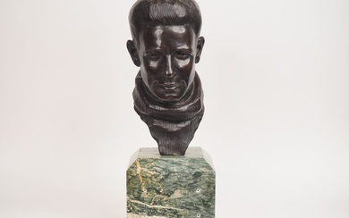 GALARD. "portrait de jeune homme" Sculpture en bronze à patine brune ...