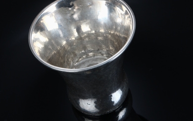 Georg Jensen. Small goblet of hammered sterling silver, design no. 391