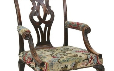 George III mahogany library armchair
