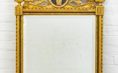 Georgian Style Gilt and Painted Mirror, H 48” W 27”