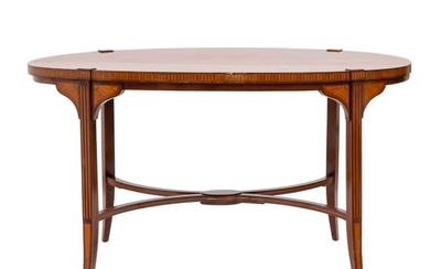 Georgian Style Inlaid Mahogany Oval Side Table