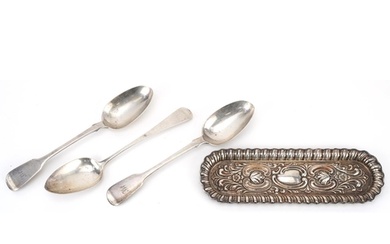 Georgian and later silver including a pair of tablespoons an...