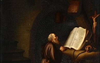 Gerrit Dou (Leida 1613-1675), nei modi di, San Gerolamo