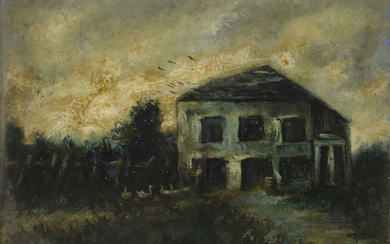 Gheorghe Petrascu (Romanian, 1872-1949) Attribute - House, Oil on Canvas.