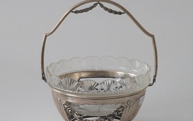 Glass with silver hinged dish, 800, Austria-Hungary, diam. 17 cm, appr. 281 grams