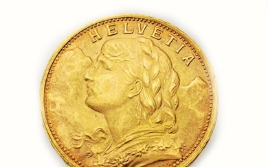 Gold coin, 20 Swiss Francs, Switzerland, 1947 ,...