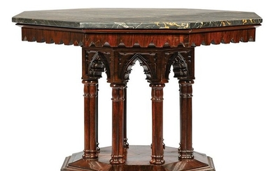 Gothic Carved Rosewood Center Table